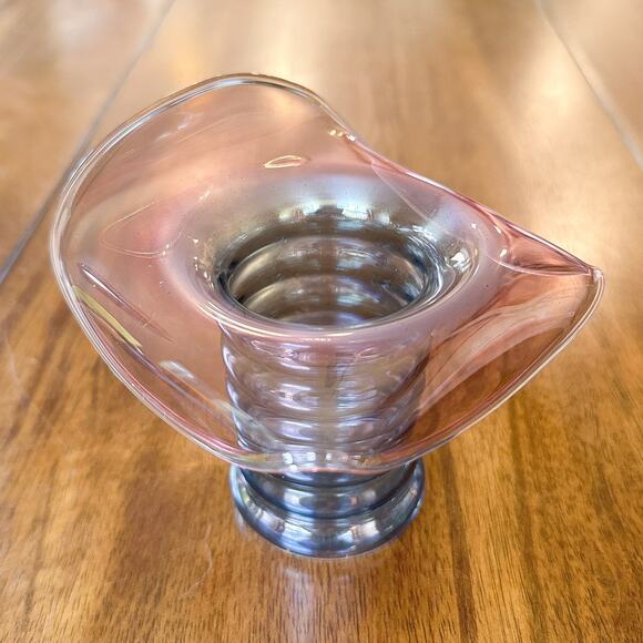 Dunbar Flint Glass Co. Aramis Whimsy Hat Vase Jack in the Pulpit Iridescent '30s - Picture 13 of 13